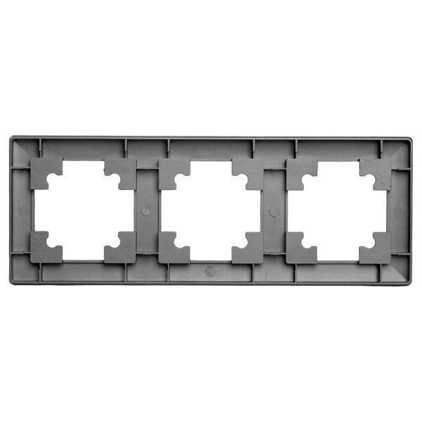Рамка STEKKER, PFR00-7003-06 3-местная, пластик, серия Катрин, графит