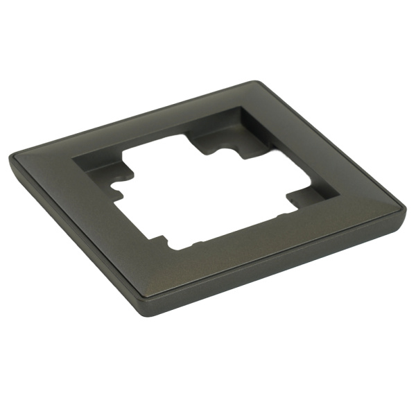 Рамка STEKKER, PFR00-7001-06 1-местная, пластик, серия Катрин,графит