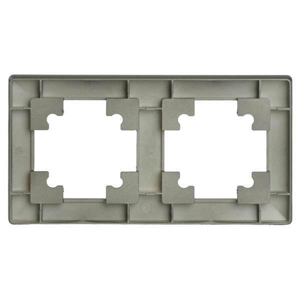 Рамка STEKKER, PFR00-7002-06 2-местная, пластик, серия Катрин, графит