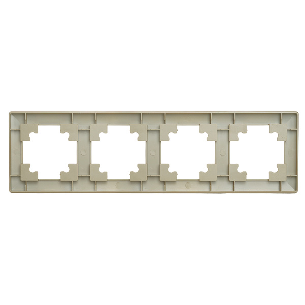 Рамка STEKKER, PFR00-7004-02 4-местная, пластик, серия Катрин, шампань