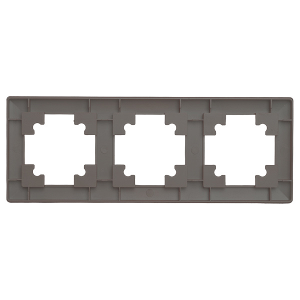 Рамка STEKKER, PFR00-7003-04 3-местная, пластик, серия Катрин, шоколад