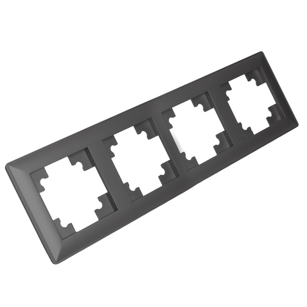 Рамка STEKKER, PFR00-7005-06 5-местная, пластик, серия Катрин, графит