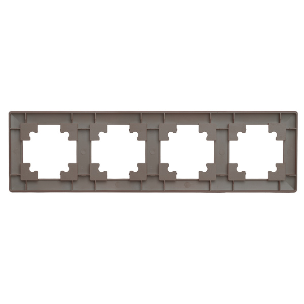 Рамка STEKKER, PFR00-7004-04 4-местная, пластик, серия Катрин, шоколад