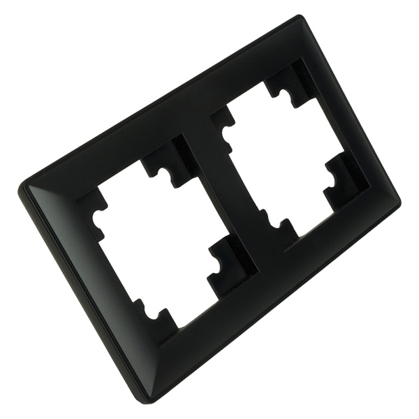 Рамка STEKKER, PFR00-7002-05 2-местная, пластик, серия Катрин, черный