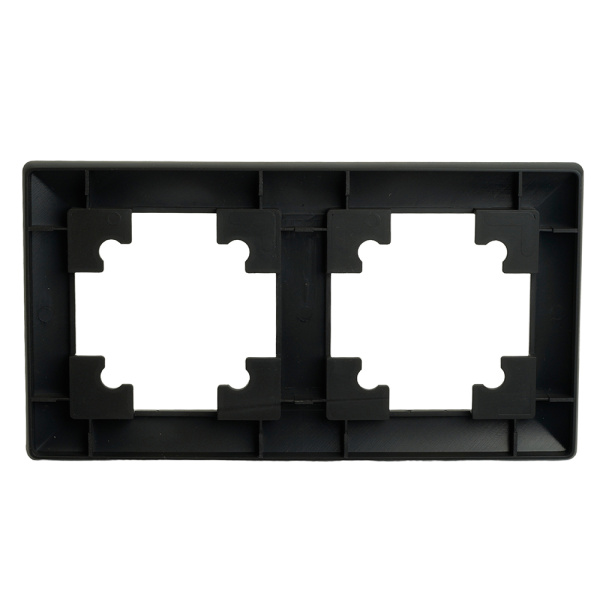 Рамка STEKKER, PFR00-7002-05 2-местная, пластик, серия Катрин, черный