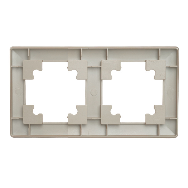 Рамка STEKKER, PFR00-7002-02 2-местная, пластик, серия Катрин, шампань