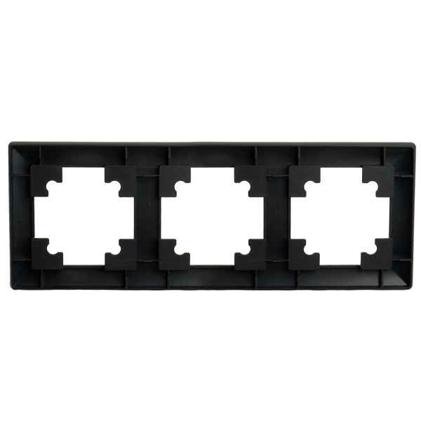 Рамка STEKKER, PFR00-7003-05 3-местная, пластик, серия Катрин, черный