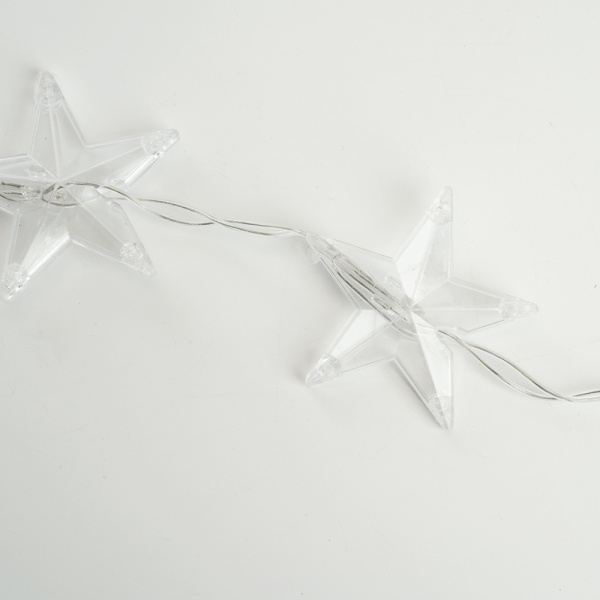 Светодиодная гирлянда Feron CL25 занавес Звездочки  2*1м  + 3м 5000K с контроллером, c питанием от сети 230V, прозрачный шнур