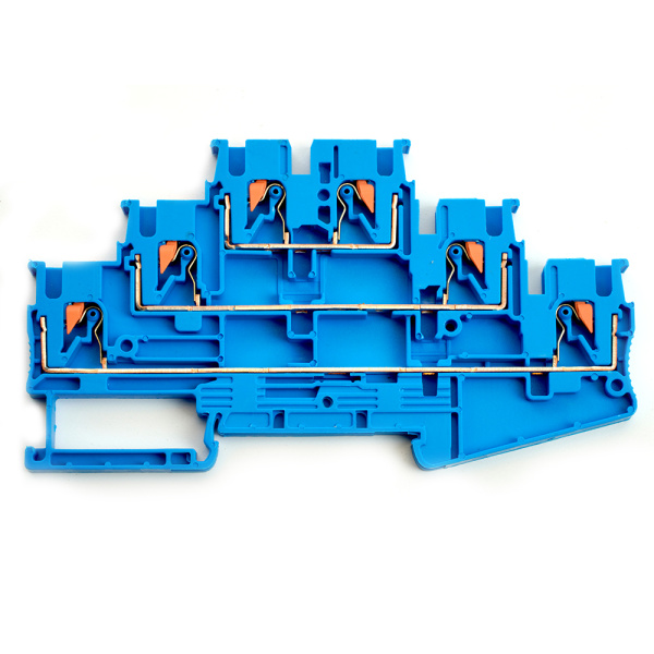 Зажим пружинный, 6-проводной проходной ЗНИ - 2,5 ,JXB PT 2,5 , синий LD579-2-25