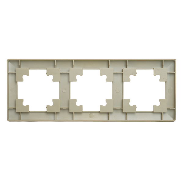 Рамка STEKKER, PFR00-7003-08 3-местная, пластик, серия Катрин, золото