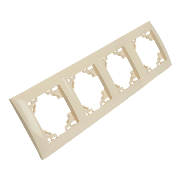 Рамка 4-местная горизонтальная STEKKER, PFR00-9014-02, серия Эрна Элегант, слоновая кость