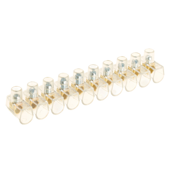 Зажим винтовой концевой изолированный КЗВИ-2,5 450В, 24А, 10 контактов, поликарбонат  LD228-24А