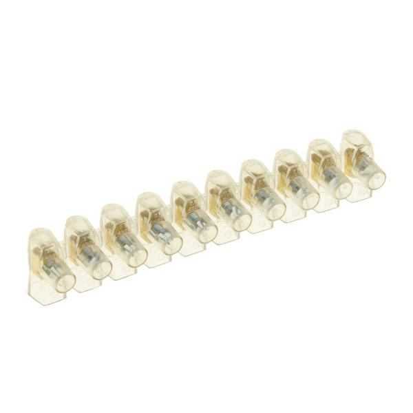 Зажим винтовой концевой изолированный КЗВИ-2,5 450В, 24А, 10 контактов, поликарбонат  LD228-24А