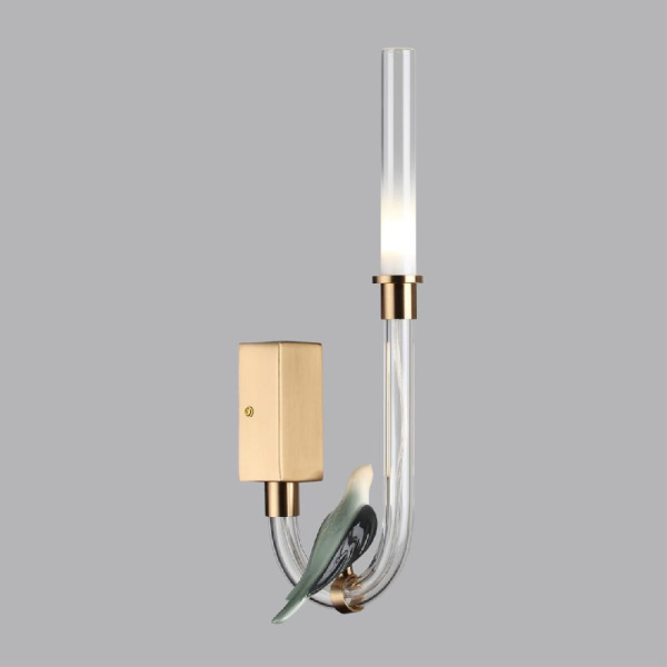 5431/2WLA L-VISION ODL_EX25 123 золотой(под латунь)/белый градиент/беж./зеленый/ металл/стекло/керамика Бра (ПРАВ.) LED 2W 4000K LARK