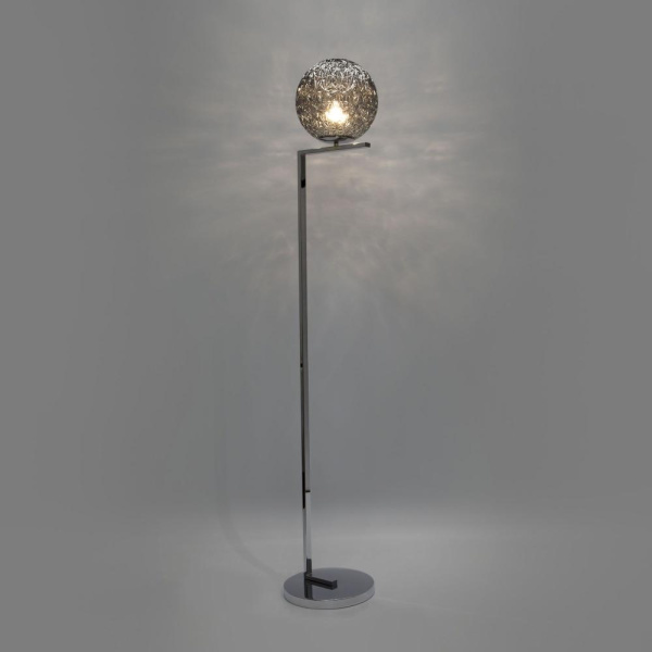 Напольный светильник со стеклянным плафоном 01214/1 хром