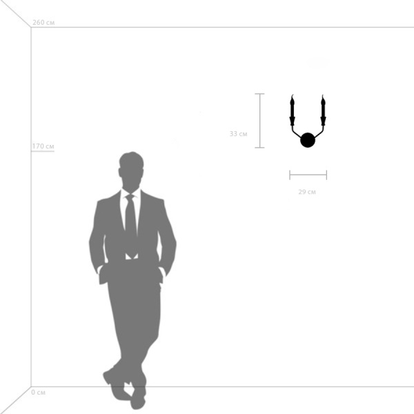 732527 Бра RAGNO 2х40W E14 ЧЕРНЫЙ/НИКЕЛЬ