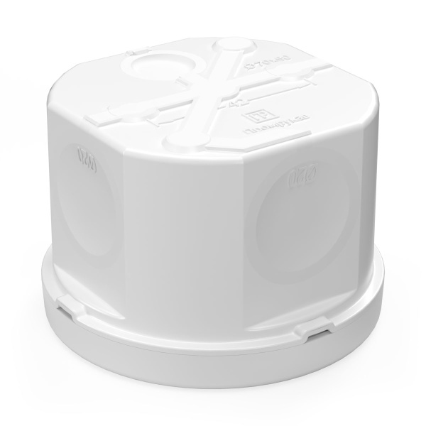 Коробка распределительная 60-0110-9003 для прямого монтажа двухкомпонентная безгалогенная (HF) белая 70х50 (168шт/кор) Промрукав