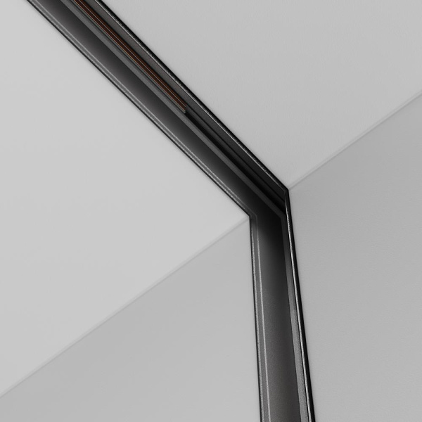 Коннектор угловой внутренний Exility встраиваемый под ГКЛ 9,5мм, черный