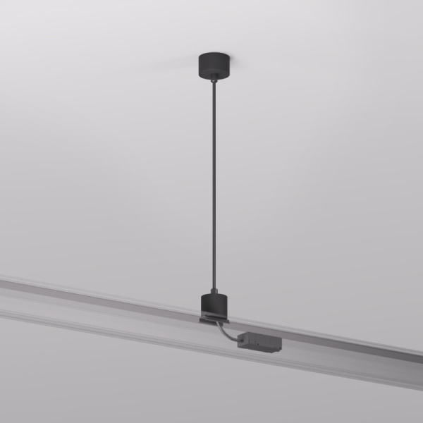 TR2124-BK Подвод питания для подвесного монтажа трека SMART BASE, АС 220-240V, IP20, 5м, черный, алюминий