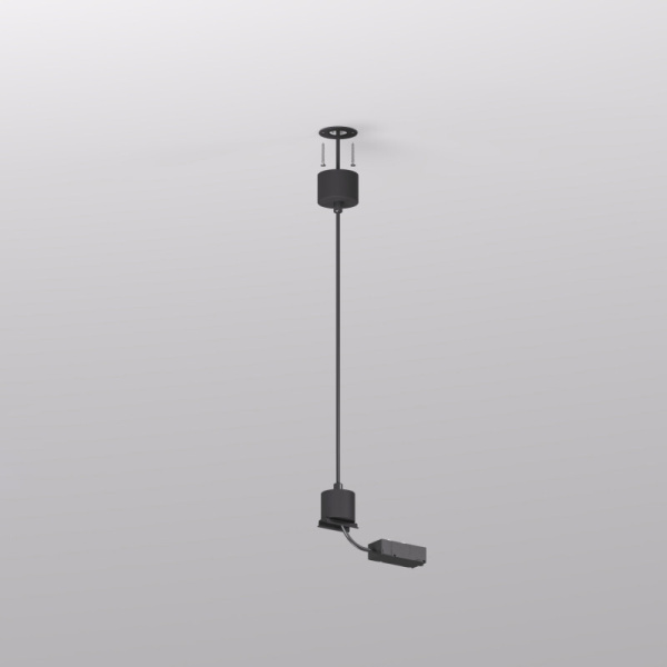 TR2124-BK Подвод питания для подвесного монтажа трека SMART BASE, АС 220-240V, IP20, 5м, черный, алюминий