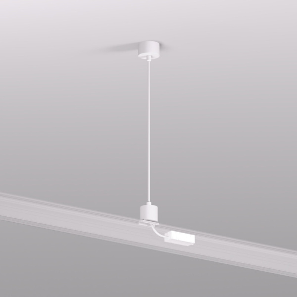 TR2124-WH Подвод питания для подвесного монтажа трека SMART BASE, АС 220-240V, IP20, 5м, белый, алюминий