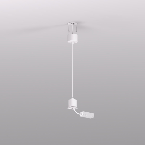 TR2124-WH Подвод питания для подвесного монтажа трека SMART BASE, АС 220-240V, IP20, 5м, белый, алюминий