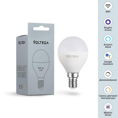 Светодиодная лампа Wi-Fi Globe E14 5W 2700K-6500K MIX DIM