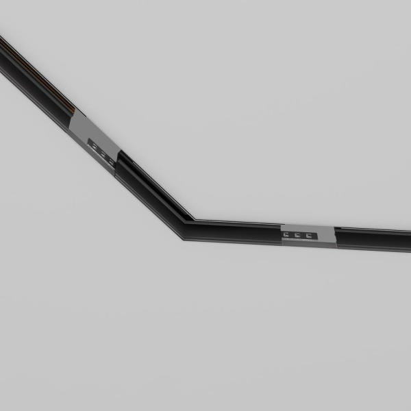 Коннектор угловой 135° Exility встраиваемый под ГКЛ 9,5мм, черный