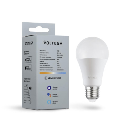 Светодиодная лампа Wi-Fi A60 E27 9W 2700K-6500K MIX DIM