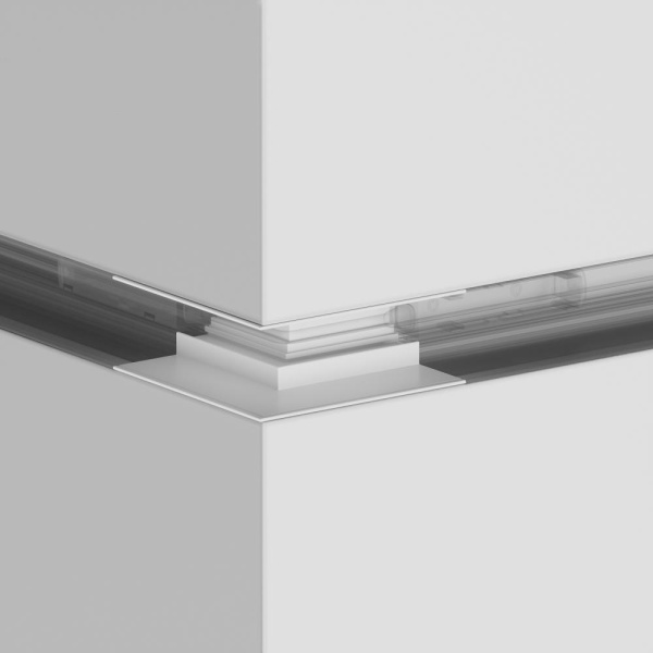 Коннектор угловой внешний Gravity встраиваемый белый