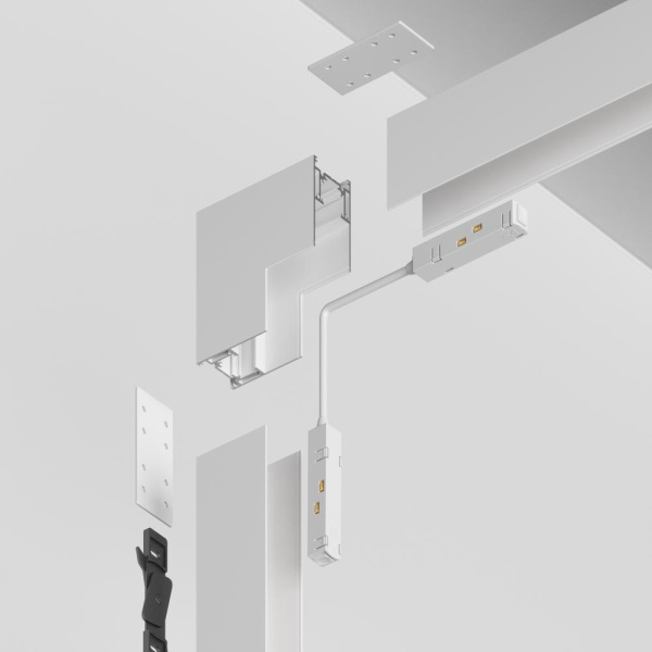 Коннектор угловой внутренний Gravity накладной белый