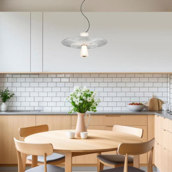 ПОДВЕСНОЙ СВЕТИЛЬНИК С АКРИЛОВЫМ И СТЕКЛЯННЫМИ ПЛАФОНАМИ 40029/1 LED/ белый