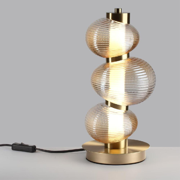 5095/12TL L-VISION ODL25 417 латунный/янтарный градиент/металл/стекло Настольная лампа LED 12W 4000K 1351Лм BRUCO