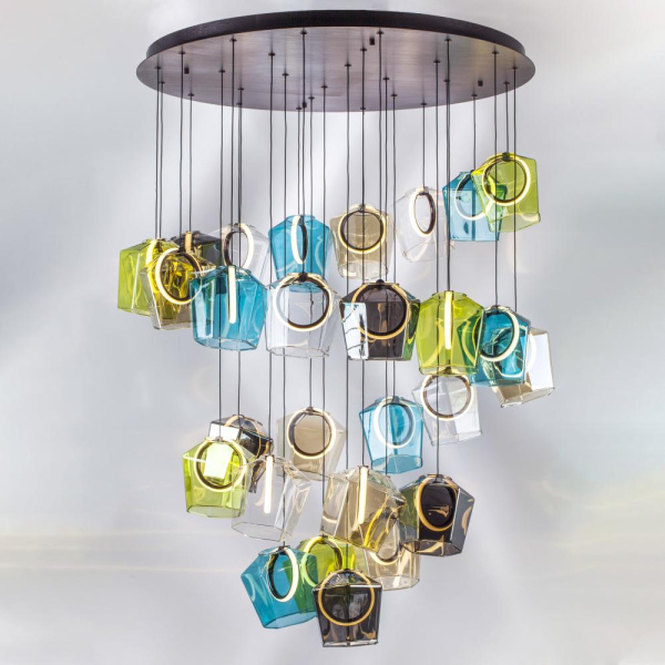 796289 Люстра CARAMELLO LED 28х6W 2700LM КОФЕЙНЫЙ/МУЛЬТИКОЛОР 3000K