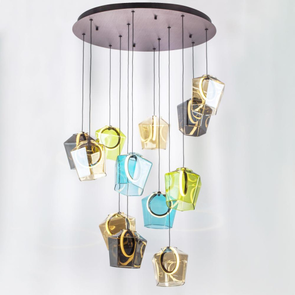 796229 Люстра CARAMELLO LED 12х6W 1400LM КОФЕЙНЫЙ/МУЛЬТИКОЛОР 3000K