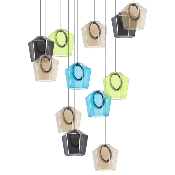 796229 Люстра CARAMELLO LED 12х6W 1400LM КОФЕЙНЫЙ/МУЛЬТИКОЛОР 3000K