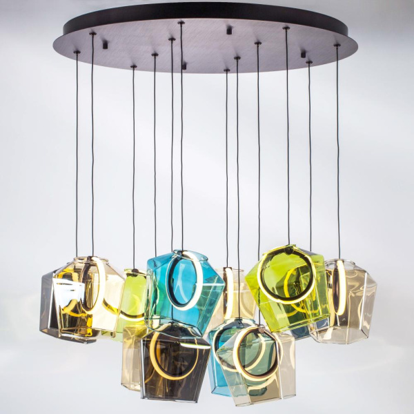 796329 Люстра CARAMELLO LED 12х6W 1400LM КОФЕЙНЫЙ/МУЛЬТИКОЛОР 3000K