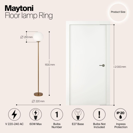 Напольный светильник (торшер) Maytoni MOD013FL-01BS