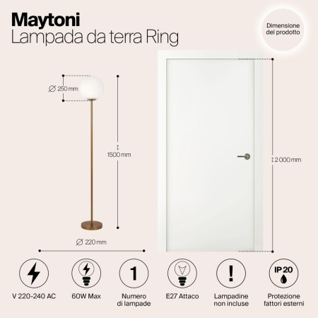 Напольный светильник (торшер) Maytoni MOD013FL-01BS