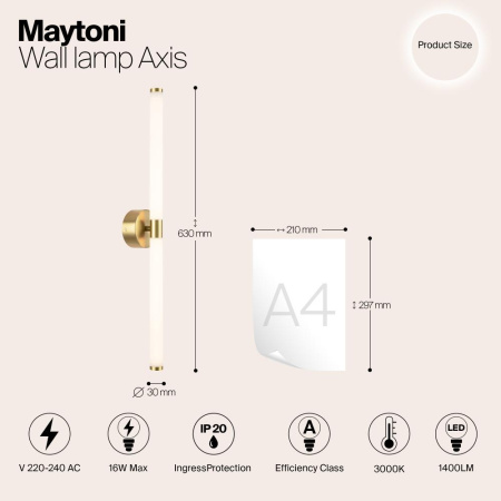 Настенный светильник (бра) Maytoni MOD106WL-L16G3K