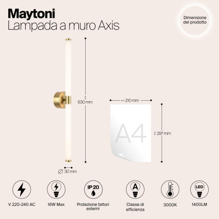 Настенный светильник (бра) Maytoni MOD106WL-L16G3K