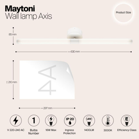Настенный светильник (бра) Maytoni MOD106WL-L16W3K