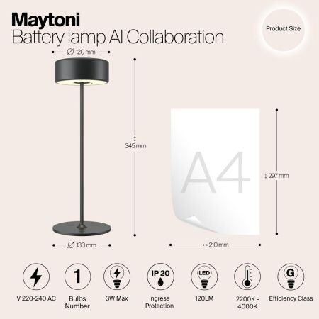 Аккумуляторный светильник Maytoni MOD229TL-L3B3K2