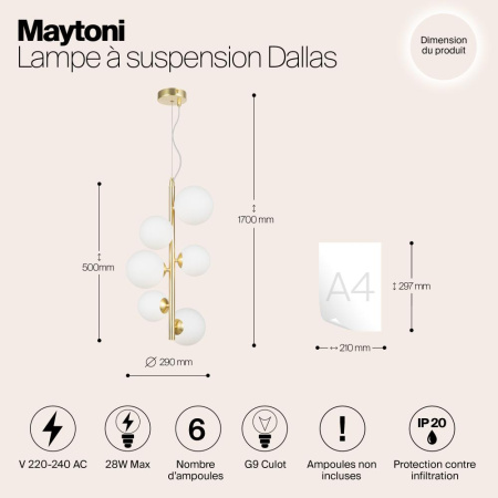 Подвесной светильник Maytoni MOD545PL-06BS