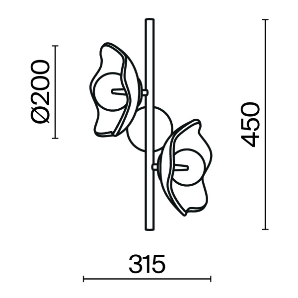 Настенный светильник (бра) Maytoni MOD207WL-02BS
