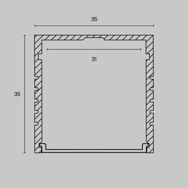 Алюминиевый профиль накладной 35x35