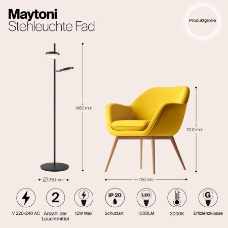 Напольный светильник (торшер) Maytoni MOD070FL-L12B3K