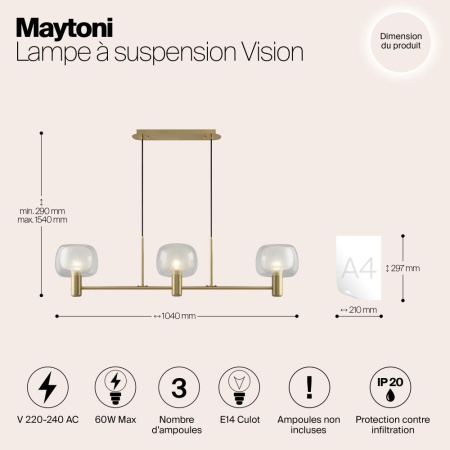 Подвесной светильник Maytoni MOD411PL-03G