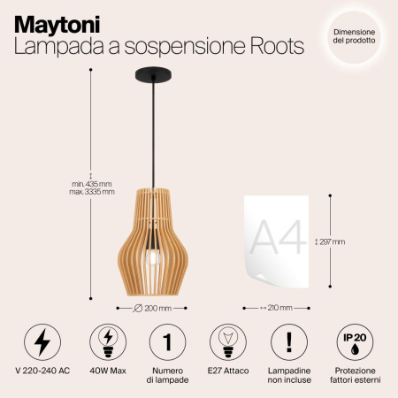 Подвесной светильник Maytoni MOD191PL-01W
