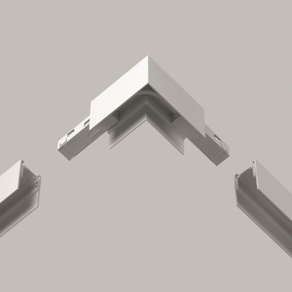 Коннектор питания угловой гибкий 15см Exility белый